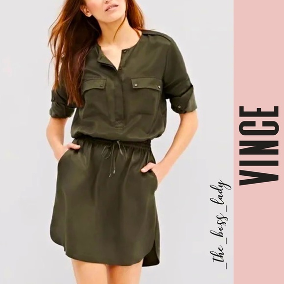 Vince Dresses & Skirts - VINCE dress rolled sleeve cargo